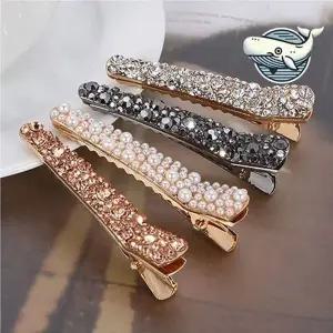 럭셔리 진주 큐빅 헤어핀 여성용 앞머리 고정-WFGQBPK