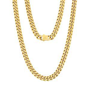 KRKC CO 남성용 골드 체인 8/12/14mm 마이애미 두꺼운 쿠바 링크 목걸이 아내의 생일 선물 4면 컷 힙합 주얼리 방지 기능 없음
