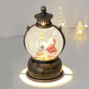 원형 산타 크리스마스오르골 스노우볼 조명 인테리어
