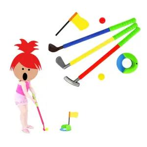 골프채 3개 공 2개 홀컵 1개 아이들용 골프 놀이 세트/잡고 던지기 유아 스포츠 게임