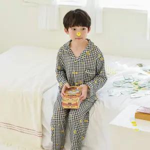 삐삐롱 남아 여아 초등학생 맘 커플 데일리 체크 잠옷 해피체크BK 파자마