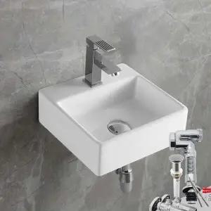 고품질 HLBATH 미니세면대 소형 세면기 사각 HDL005+부속4종 보조세면대 (WA21C9D)