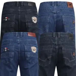 남자일자청바지 알마니아 봄 가을 스판 중년남성청바지