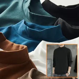 남성 하프넥 기모 티셔츠 5색상 긴팔 기본핏 부드러운 겨울 데일리 남자친구룩