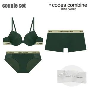 [롯데백화점]코데즈컴바인 이너웨어 딥그린 커플속옷세트 [와이어브라+팬티+드로즈] (CEWBRBPDR961DGR)