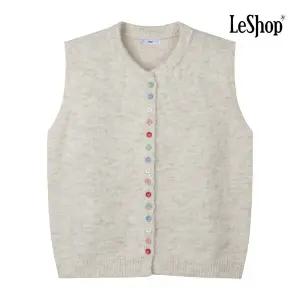 [르샵] BPAVT002A 레인보우 버튼 울 짜임 니트 베스트