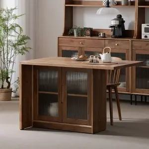 헤이즐 원목 모루유리 아일랜드 식탁 테이블 홈바 조리대 수납장 1200x600 GM505