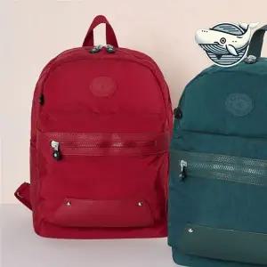 [콩심팥심]가벼운 중년 여성 백팩 데일리 천가방 레드 여성백팩 중학생책가방