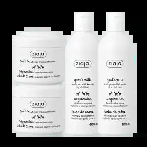 [15+10%] 지아자 산양유 샴푸 400ml 2개 + 산양유 헤어 마스크팩 200ml 2개