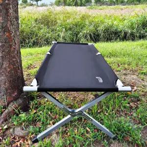 KALLUS CAMPING 캠핑 야전침대 블랙 휴대용 듀랄루민 접이식 경량