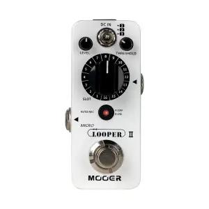 MOOER Micro Looper II 기타 루프 페달 480분 녹음 자동 녹음 기능 3개의 저장 뱅크 및 뱅크당 16개의 슬롯