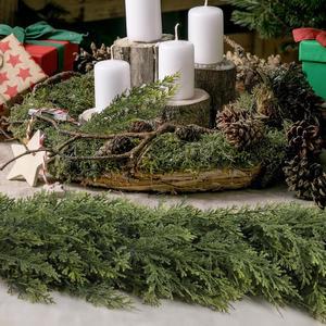275cm 인조 식물 크리스마스 트리 사이프러스 잎 화환 가정 파티 야외 마당 소나무 장식 걸이 장식품 라탄