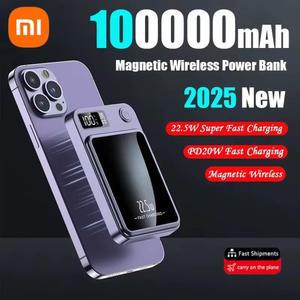 Xiaomi 100000mAh 자기 보조베터리 Magsafe 용 무선 고속 충전기 iphone Huawei Samsung 휴대용 보조 배터리