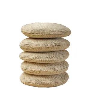 자연주의 라탄 옥수수껍질 쿠션 원형 방석 깔개 스툴패드 스타일 이층 무심 두께 약 4cm