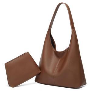 여성용 슬루시 호보 가방 레트로 PU 가죽 토트 크로스바디 소프트 대용량 2개 어깨 지갑 핸드백 2025