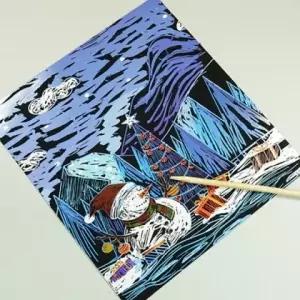 키즈랩 칼라스크래치페이퍼 (크리스마스) 바탕인쇄 9매