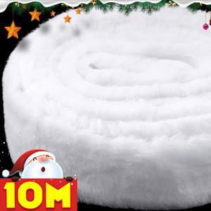 10/1M 크리스마스 솜 눈 리본 트림 홀리데이 가랜드 트리 장식 가랜드 화이트 소프트 퍼 플러시 롤 파티 홈용