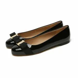 스크래치_페라가모 여성 바리나 리본 블랙 플랫 슈즈 01A181 574556 (C)(181007)