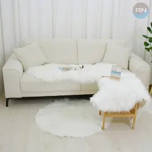 바닥 카펫 포근한 인조 털 러그 장모 거실 카페트 방수용 물결 60x120cm