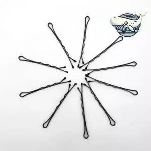 헤어스타일 고정을 위한 검정 물결 실핀 얇은