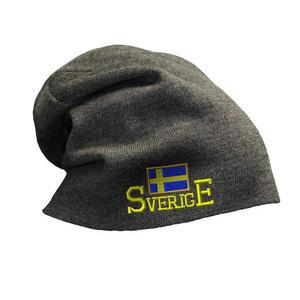 남성용 슬루시 비니 스웨덴 국기 스베리 자수 여성 해골 모자