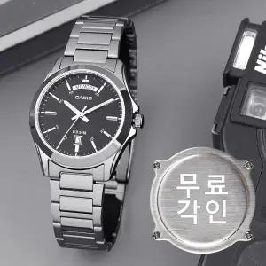 무료각인 카시오 MTP-1370D-1A1 클래식 라운드 데이데이트 정장 남자 메탈 시계 c