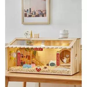 원목 햄스터집 사육장 투명 은신처 고슴도치 케이지