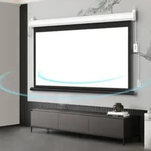 유리섬유 100인치 화면 빔프로젝터 전동 스크린 대형 고화질 커튼