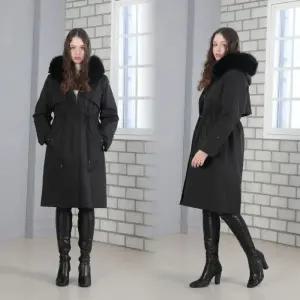 03사가폭스후드털 천연밍크야상코트