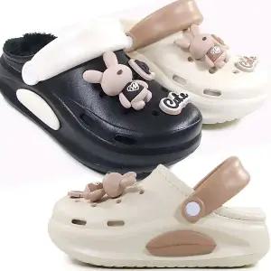 [뮤즈몰] WT122 / 한겨울 따뜻한퍼 5cm통굽 여성 겨울 방한 eva 털슬리퍼/털샌들/털신발/털신/실내/겨울털/키높이/신발