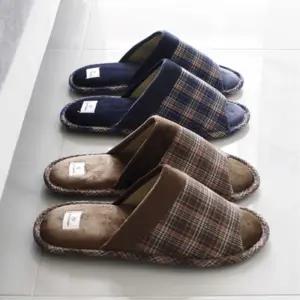 남성 때안타는 체크 사무실 슬리퍼 학생실내화 실내화 소음방지 거실실내화 룸슈즈