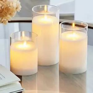 아크릴컵 전자 양초 3종세트 촛불 전자초 흔들불꽃초 티라이트 캔들 미니들 전기