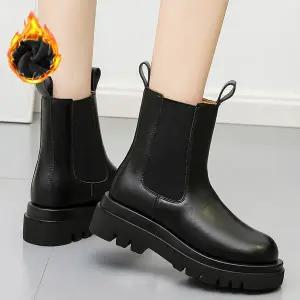 여성 데일리 기모 앵클 높은굽 패션 털부츠 여성레인부츠 털부츠 겨울부츠 기모레인부츠