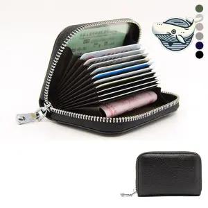 소가죽 알뜰 아코디언 카드지갑 차단 지갑