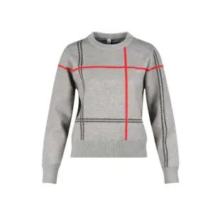 골피아 LB25W804W 여성 크루넥 그리드 패턴 방풍 니트 풀오버