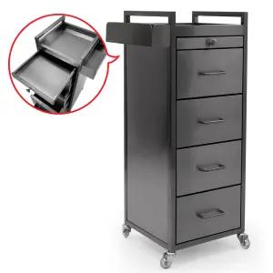 뜨리고 5단 프리미엄 ST-5001 (티타늄 그레이) 트레이 미용실 작업 시술 츄레이 카트