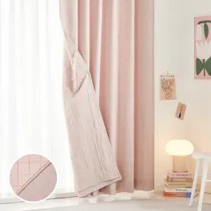 [모던하우스] ON NEW 린넨스타일 3중방한 3도씨커튼 265x240 1장 핑크 높이조절밴드