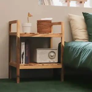 미니 선반 2단 수납 다용도 원목 선반 진열 소형 거실 진열대 테이블 거실장 수납장 우드 베드 화분 침실