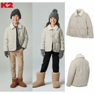 [백화점 출고] K2 패딩 남아 여아 실크스타 프리제 에코 베이지 털 퍼 카라 숏 점퍼 자켓