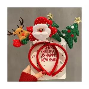 크리스마스 머리띠 루돌프 산타 사슴뿔 트리 파티헤어밴드