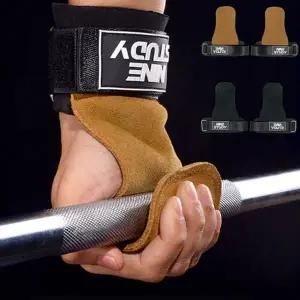 장갑 소가죽 헬스 스트랩 논슬립 웨이트 데드리프트 손목 보호 스트랩 트레이닝 남자 미끄럼 철봉 바벨