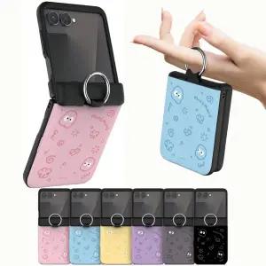 갤럭시 Z플립7 플립7 카드수납 케이스 몽몽두들 오토 힌지보호 핑거링 고리형 도어 범퍼케이스