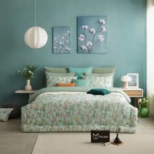 [롯데백화점]박홍근홈패션 오가닉 플라워 코튼 면 100 침구 풀세트 퀸(Q) (180X220cm)