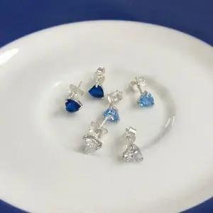 [하프클럽/](silver925) heart cubic earring