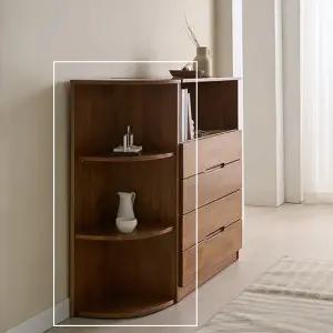 소소 원목 코너장 선반 수납장 틈새장 모서리 장식장 3단책장 책꽂이 주방