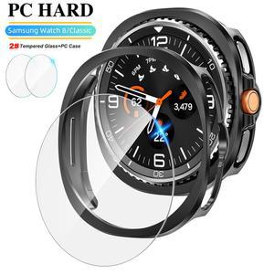 갤럭시 글래스+PC 하드 44mm 40mm 액세서리용 케이스, 46mm용 보호 빈 워치 삼성 시계 케이스 8 클래식 속이