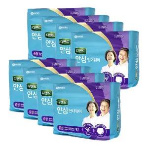 유한킴벌리 디펜드 안심 언더웨어 성인용 팬티 기저귀 중형 9개입 x 8팩