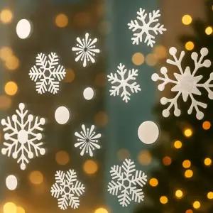 눈꽃 모양 창문 부착 스티커 눈사람 눈 크리스마스 교회 카페 겨울 성탄절 학교 매장 셀프