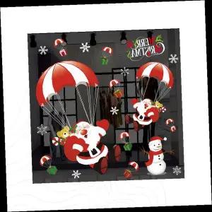 크리스마스 윈도우 스티커 낙하산 산타 눈사람 캔디케인 겨울 장식