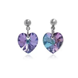 [하프클럽/]퍼플 하트 오스트리아 크리스탈 써지컬 귀걸이